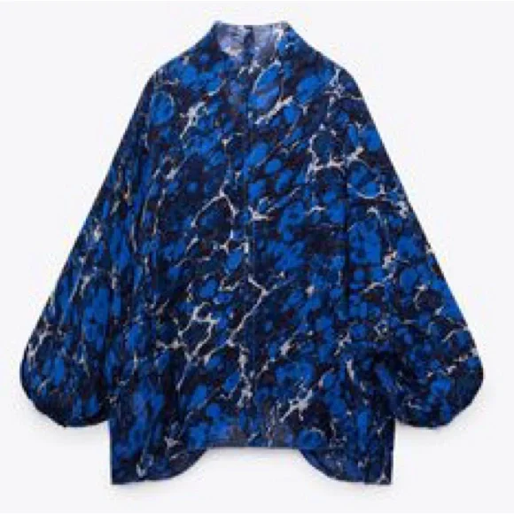 PRINTED BLOUSE WITH BOW - Picture 5 of 7